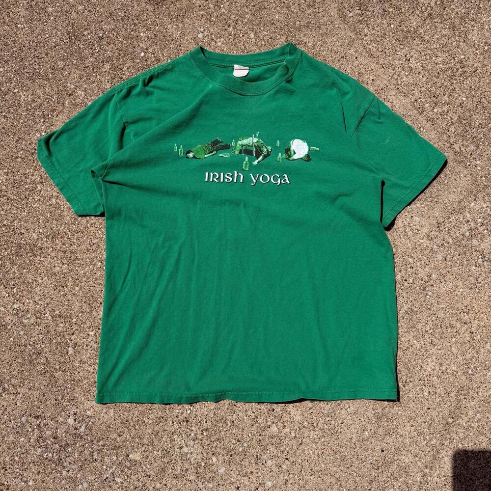 Vintage 90s Anvil Irish Yoga Drunk Graphic Tee